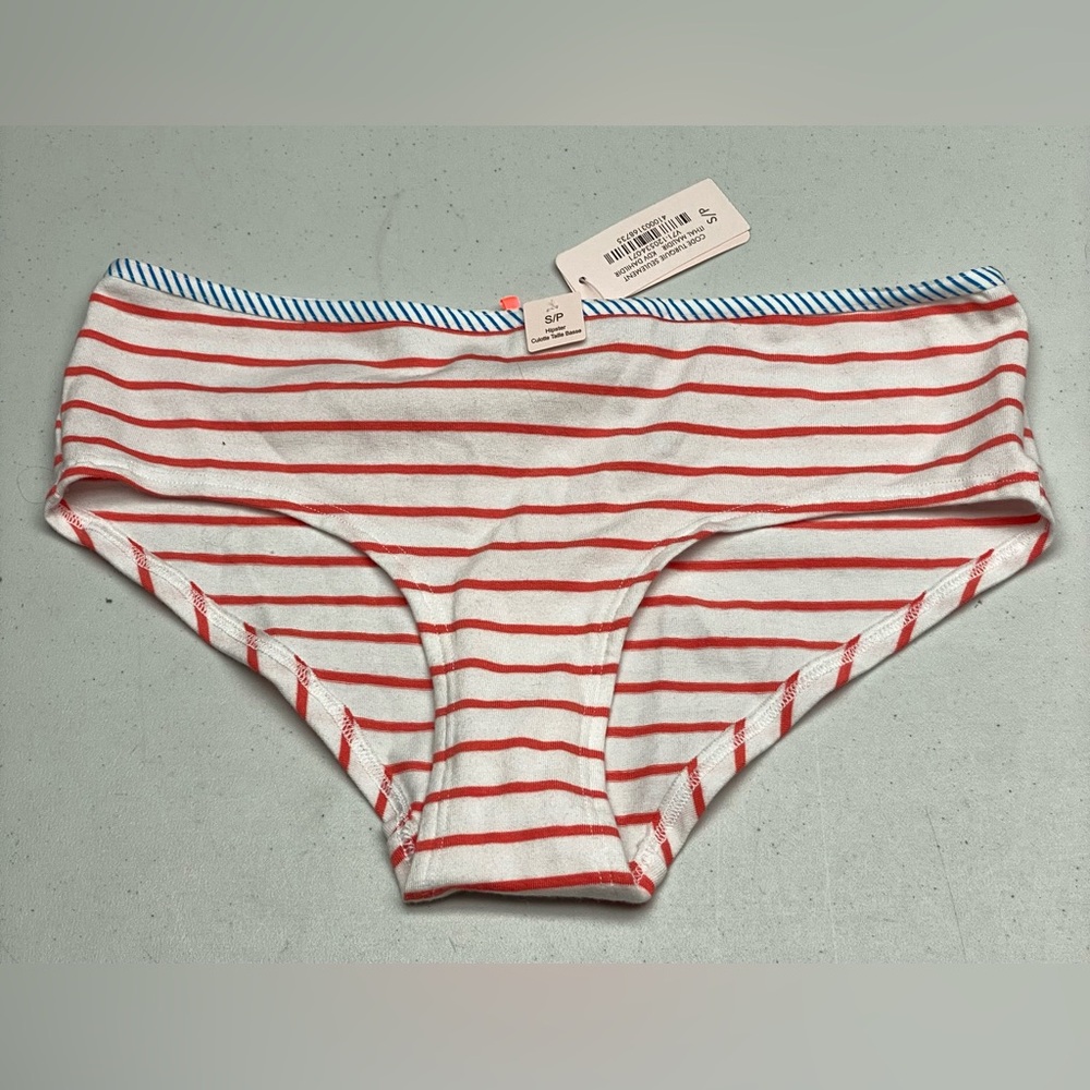NWT LS WHT/ORNG STRIPES Briefs, S